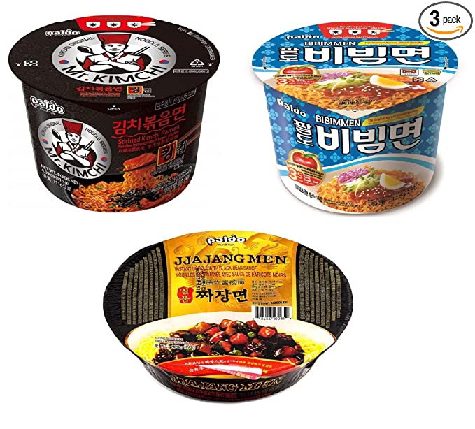 Paldo Cup Noodles Combo | Spicy Mr. Kimchi , Spicy Bibim Men & Non ...