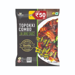 Topokki Combo with Sauce & JJA Jang Sauce | Vegetarian | 250 gm | Taste From Korea | Pan India Delivery | Special offer rupees 50 off